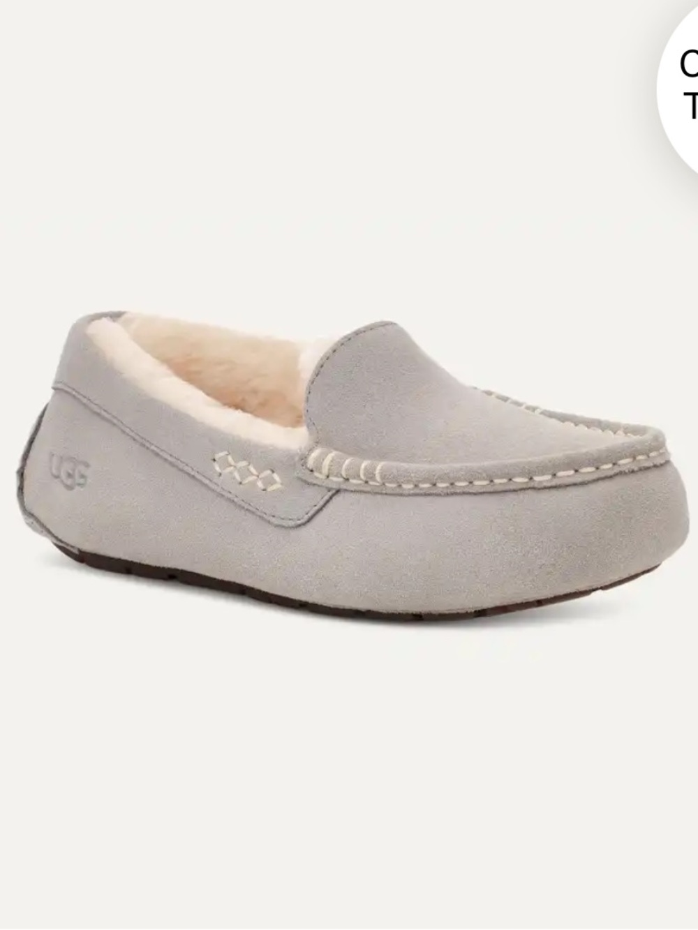 UGG Ansley Light Gray Slip-On Driving Loafer